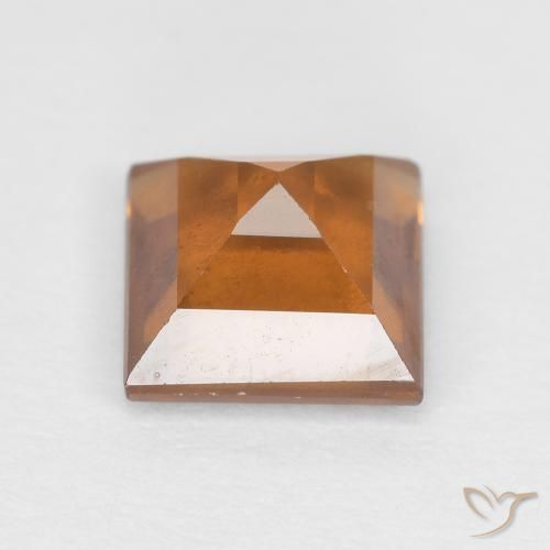 Grenat Hessonite Orange jaunâtre naturelle Carré, 1.42 ct, VS