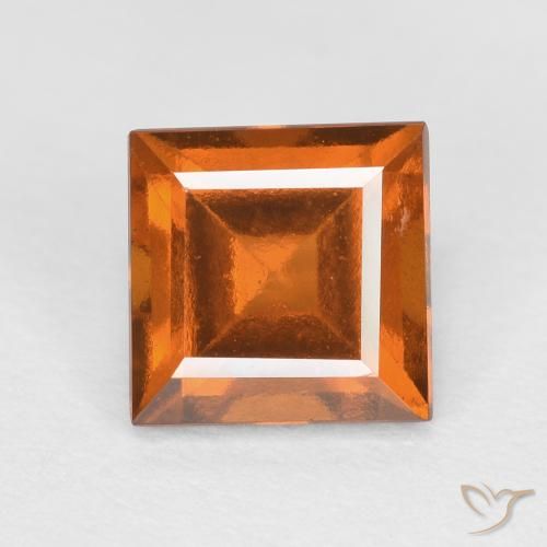 Grenat Hessonite Orange foncé naturelle Carré, 1.47 ct, VS