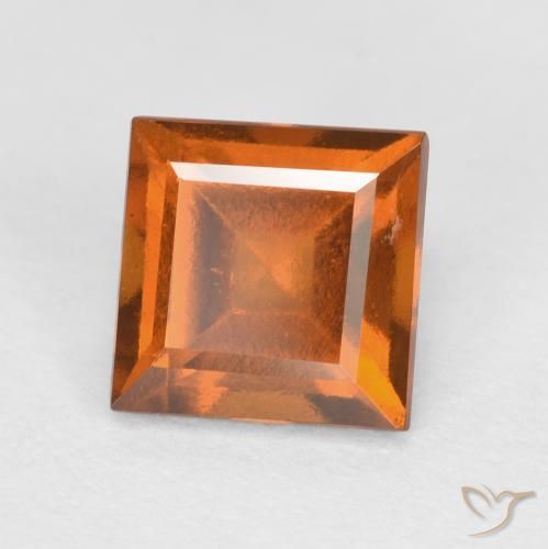 Grenat Hessonite Orange foncé naturelle Carré, 1.47 ct, VS
