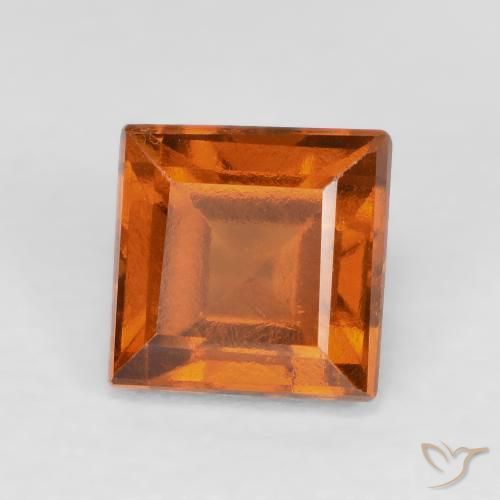 Grenat Hessonite Orange jaunâtre naturelle Carré, 1.49 ct, VS