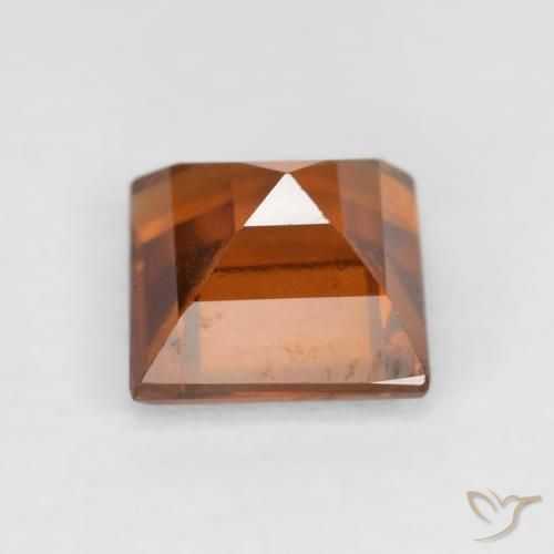 Grenat Hessonite Orange jaunâtre naturelle Carré, 1.49 ct, VS