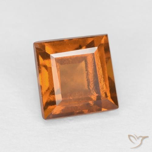 Grenat Hessonite Orange moyen naturelle Carré, 0.86 ct, VS
