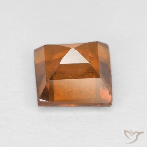 Grenat Hessonite Orange moyen naturelle Carré, 0.86 ct, VS