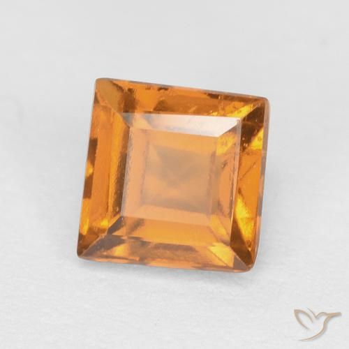 Grenat Hessonite Orange brun naturelle Carré, 0.91 ct, VS