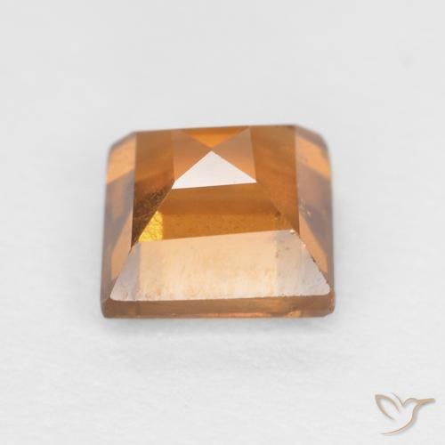 Grenat Hessonite Orange brun naturelle Carré, 0.91 ct, VS