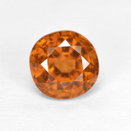 Grenat hessonite orange naturelle coupe roude, 1,15 ct, VS