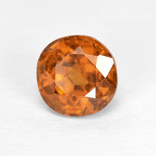 Grenat hessonite orange naturelle coupe roude, 1,15 ct, VS