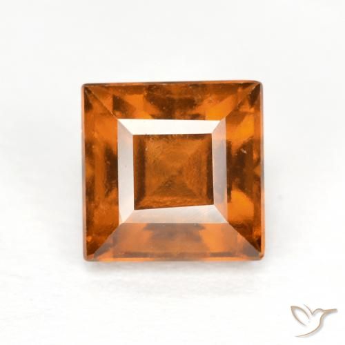 Grenat Hessonite Orange foncé naturelle Carré, 1.57 ct, VS