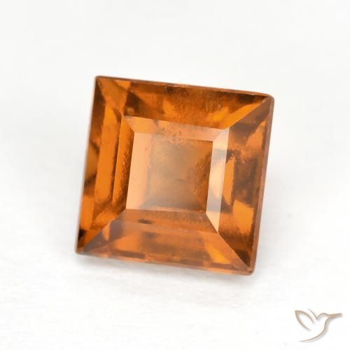 Grenat Hessonite Orange foncé naturelle Carré, 1.57 ct, VS