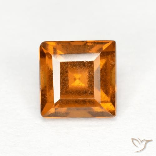 Grenat Hessonite Orange brun naturelle Carré, 0.88 ct, VS