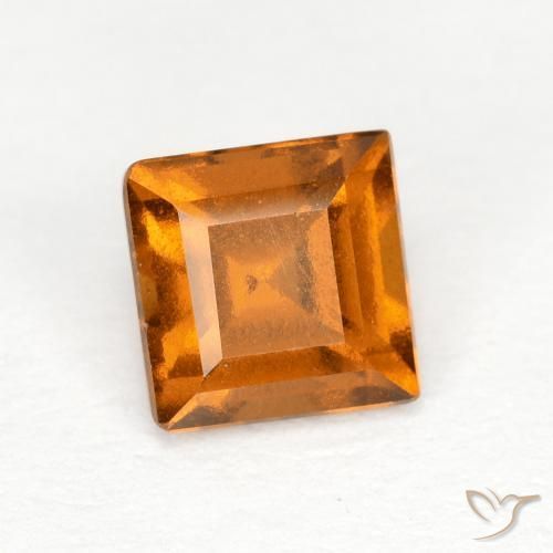 Grenat Hessonite Orange brun naturelle Carré, 0.88 ct, VS