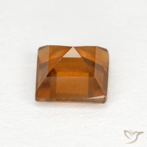 Grenat Hessonite Orange brun naturelle Carré, 0.88 ct, VS