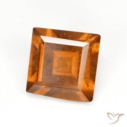 Grenat Hessonite Orange foncé naturelle Carré, 1.82 ct, VS