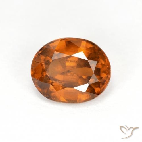 Grenat Hessonite Orange foncé naturelle ovale, 1.90 ct, VS