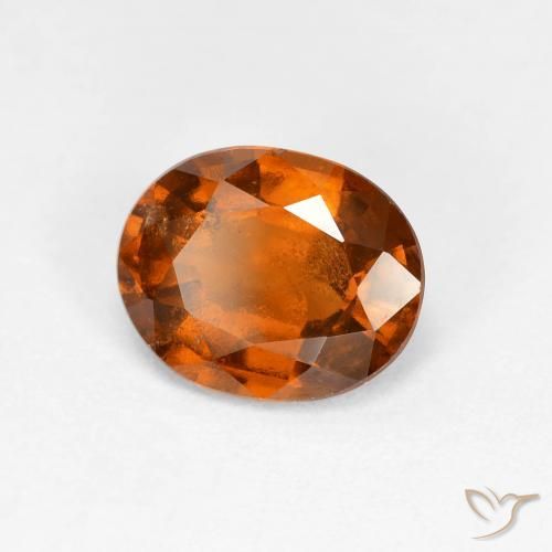 Grenat Hessonite Orange rougeâtre naturelle ovale, 1.86 ct, VS-SI