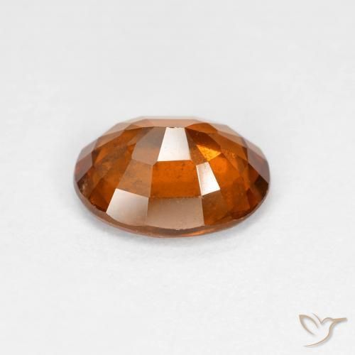 Grenat Hessonite Orange rougeâtre naturelle ovale, 1.86 ct, VS-SI
