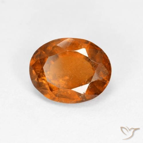 Grenat Hessonite Orange foncé naturelle ovale, 1.69 ct, VS