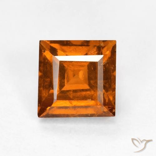 Grenat Hessonite Orange moyen-foncé naturelle Carré, 1.05 ct, VS-SI