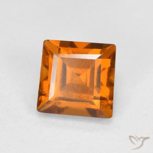 Grenat Hessonite Orange moyen-foncé naturelle Carré, 0.97 ct, VS