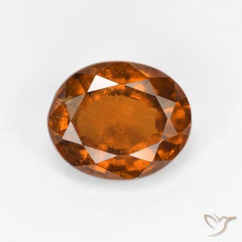 Grenat Hessonite Orange foncé naturelle ovale, 1.81 ct, VS-SI