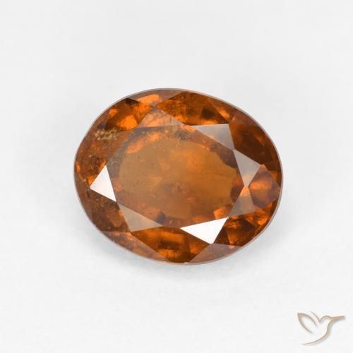 Grenat Hessonite Orange foncé naturelle ovale, 1.81 ct, VS-SI