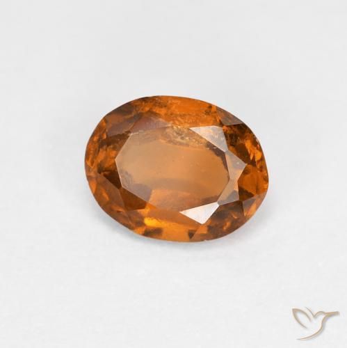 Grenat Hessonite Orange jaunâtre naturelle ovale, 0.78 ct, VS