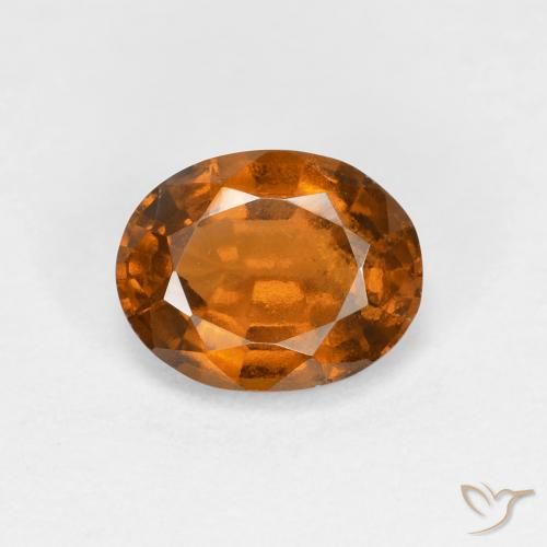 Grenat Hessonite Orange foncé naturelle ovale, 1.34 ct, VS