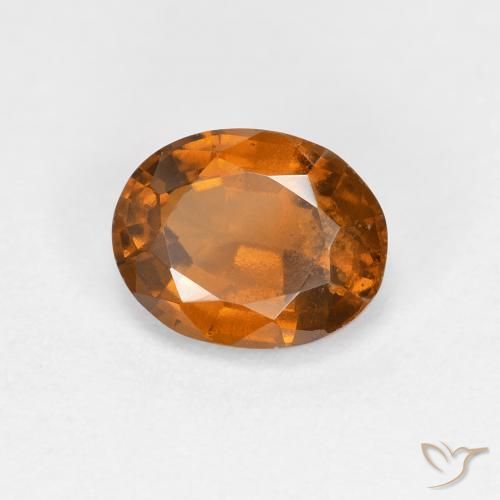Grenat Hessonite Orange foncé naturelle ovale, 1.34 ct, VS