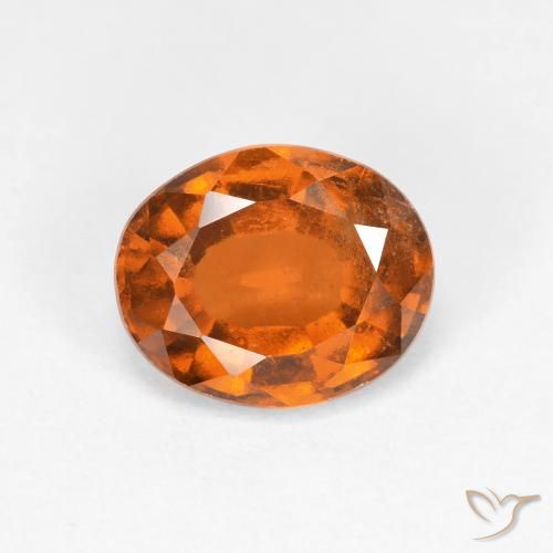 Grenat Hessonite Orange foncé naturelle ovale, 1.86 ct, VS