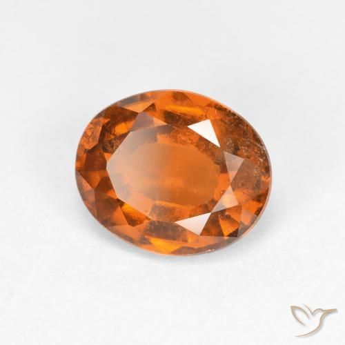 Grenat Hessonite Orange foncé naturelle ovale, 1.86 ct, VS