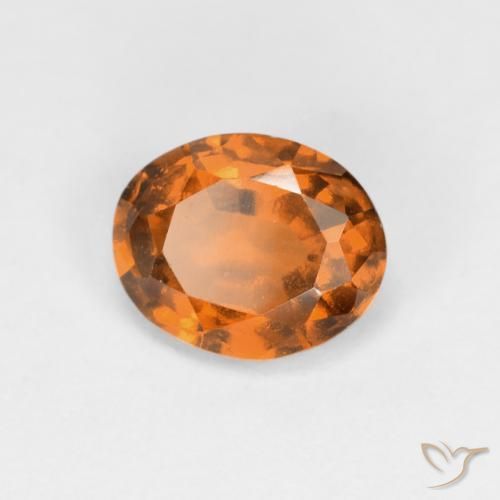 Grenat Hessonite Ambre orange naturelle ovale, 1.10 ct, VS