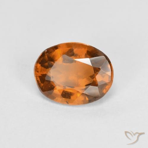 Grenat Hessonite Orange foncé naturelle ovale, 0.83 ct, VS