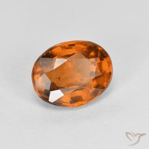 Grenat Hessonite Orange foncé naturelle ovale, 1.25 ct, VS