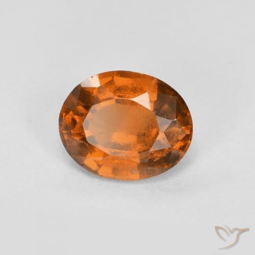 Grenat Hessonite Orange moyen naturelle ovale, 0.83 ct, VS