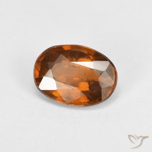 Grenat Hessonite Orange moyen-foncé naturelle ovale, 0.92 ct, VS