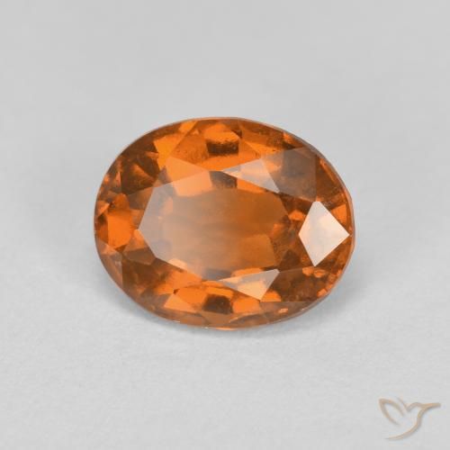 Grenat Hessonite Orange moyen-foncé naturelle ovale, 1.67 ct, VS