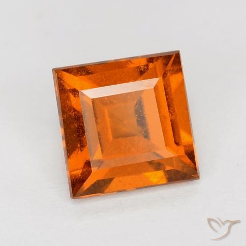 Grenat Hessonite Orange foncé naturelle Carré, 1.70 ct, VS