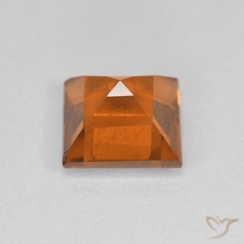 Grenat Hessonite Orange foncé naturelle Carré, 1.18 ct, VS