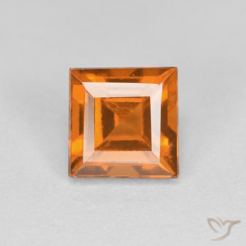 Grenat Hessonite Orange moyen naturelle Carré, 1.48 ct, VS