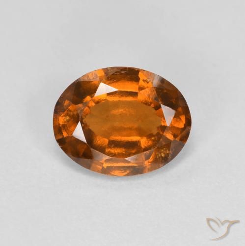 Grenat Hessonite Orange moyen naturelle ovale, 1.23 ct, VS