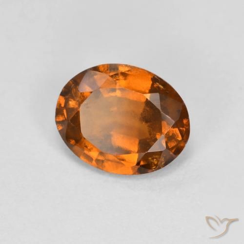 Grenat Hessonite Orange moyen naturelle ovale, 1.23 ct, VS