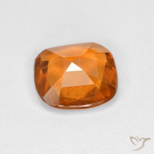 Grenat Hessonite Orange foncé naturelle Coussin, 1.31 ct, VS