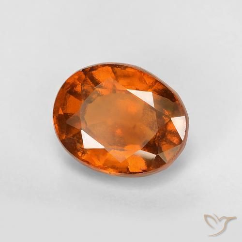 Grenat Hessonite Orange moyen-foncé naturelle ovale, 2.07 ct, VS