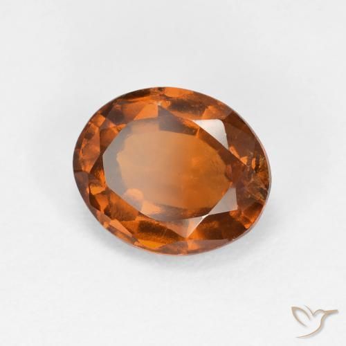 Grenat Hessonite Orange foncé naturelle ovale, 2.00 ct, VS