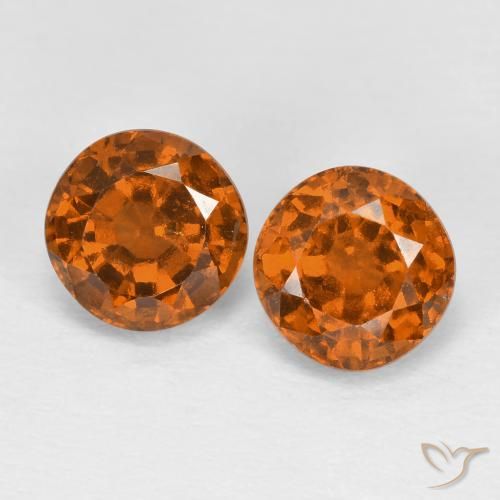 2.16ctw Naturel Orange foncé Grenat Hessonite, Tour, VS