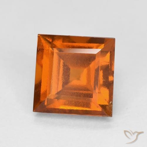 Grenat Hessonite Orange moyen-foncé naturelle Carré, 2.04 ct, VS