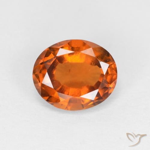 Grenat Hessonite Medium Dark-Orange naturelle ovale, 1.48 ct, VS