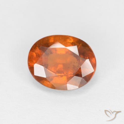 Grenat Hessonite Orange foncé naturelle ovale, 1.24 ct, VS