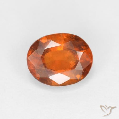 Grenat Hessonite Orange foncé naturelle ovale, 1.24 ct, VS