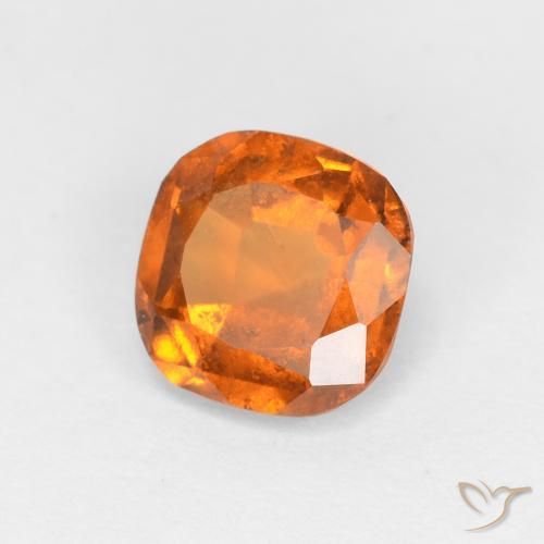 1.13ct Naturel Orange foncé Grenat Hessonite, Coussin, VS